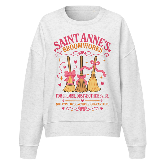 St. Anne's Broomworks women's Catholic sweatshirt in heather grey | Papal Grace